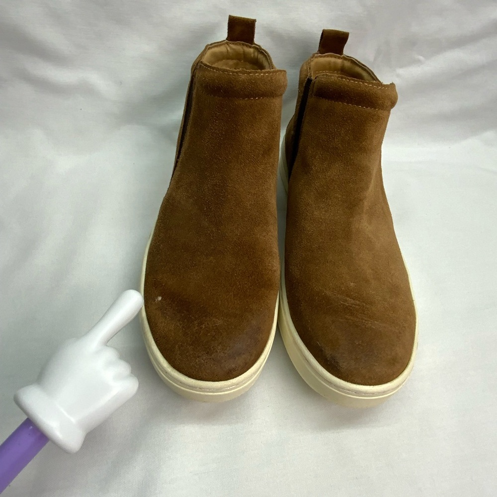 Sofft Medium Brown Suede Casual Slip-Ons Sneaker Bootie Women’s Size 8 M w/ Flaw - Picture 3 of 10
